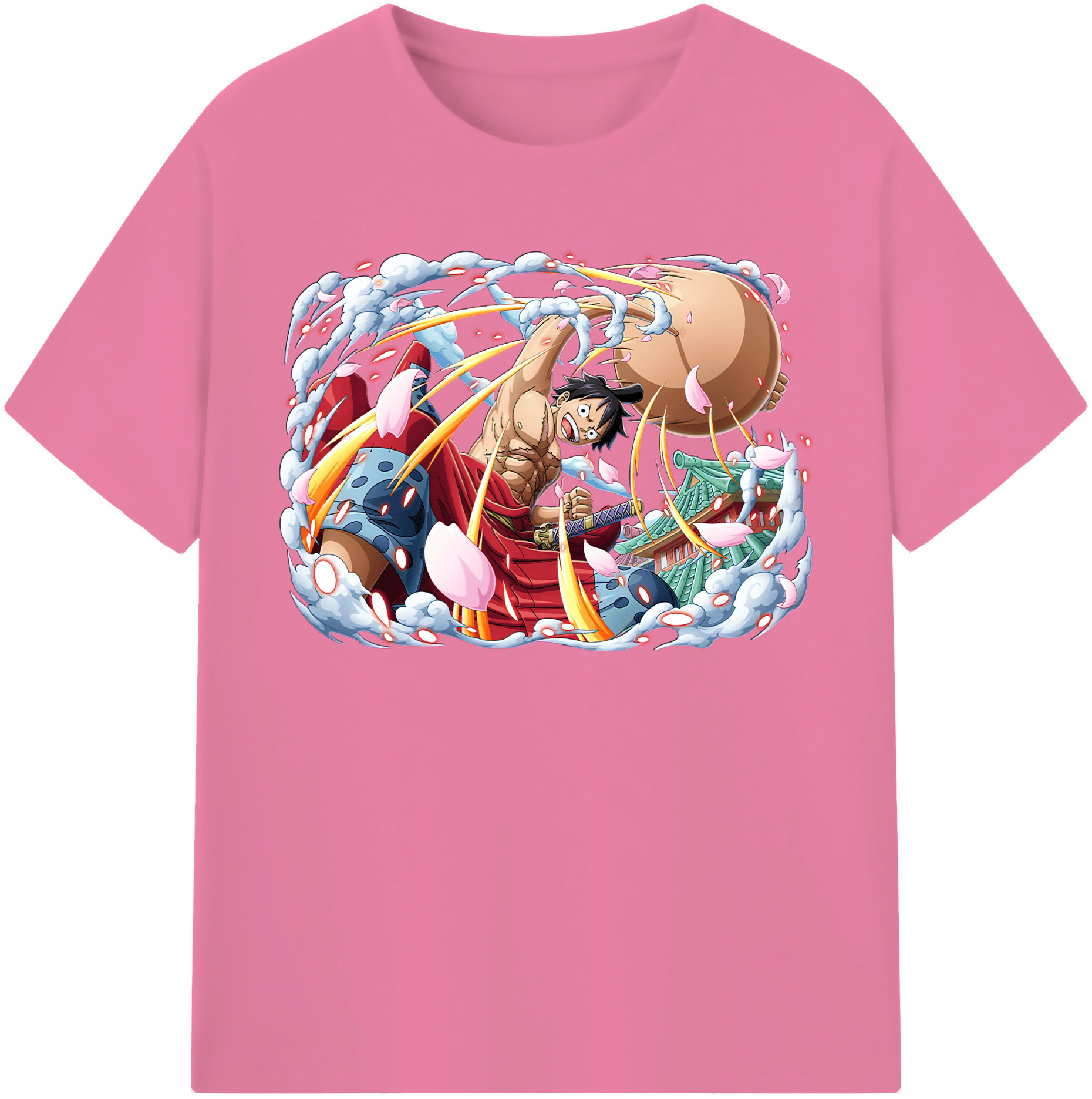 ワンピース モンキー・D・ルフィ ONE PIECE Monkey D. Luffy 綿100％半袖Tシャツ（フロントプリント）